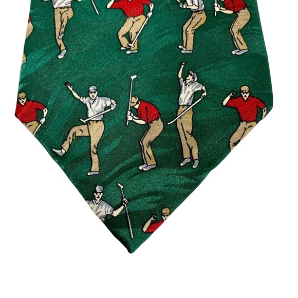 Museum Artifacts 100% Silk Men’s HandMade Golf Tie Sportswear VTG Retro Tie - Picture 1 of 6
